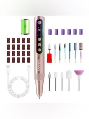 🆕Delanie Rechargeable Cordless Nail Drill E-File Kit w/12 Bits - High Quality✨💅🏼